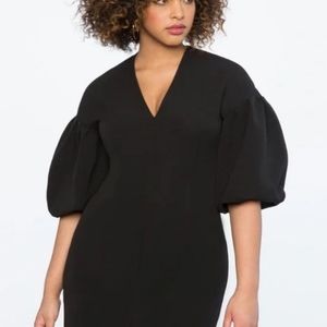 Eloquii black puff sleeve dress 22